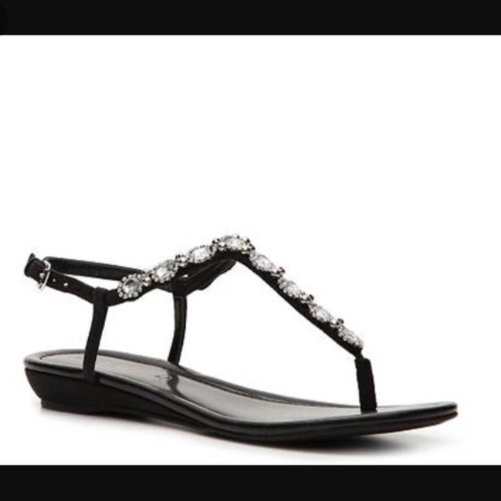 EUC Black Sandals with Jewels